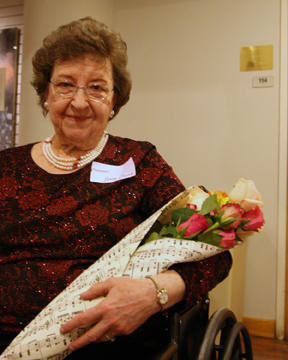 Jerry with gift bouquet